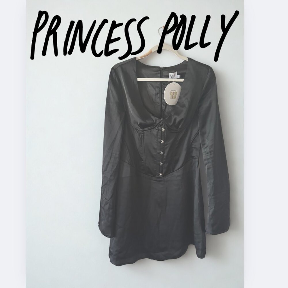 🖤 Princess Polly Gael Satin Corset Mini Dress | Size 8 🖤